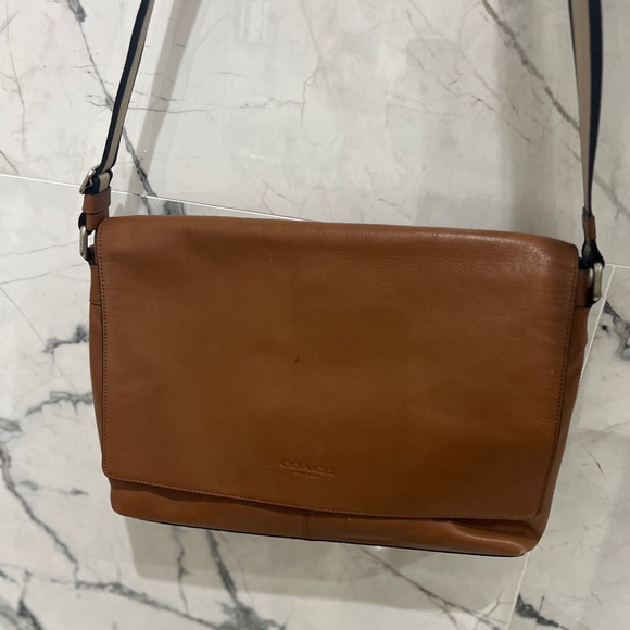 Coach Leather Messenger Bag in Tan - Picture 7 of 8
